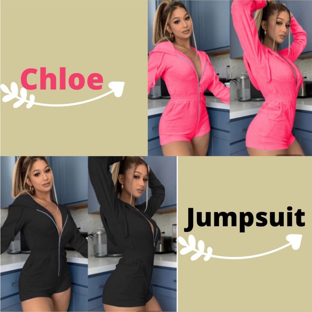Pink hooded romper